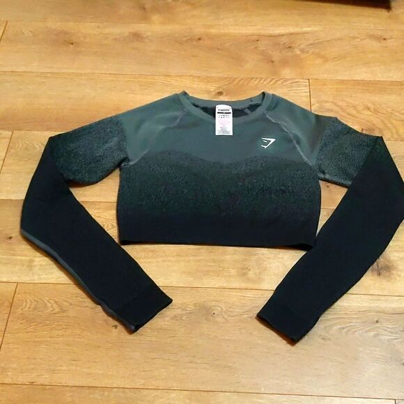 ADAPT OMBRE SEAMLESS LONG SLEEVE CROP TOP S - Picture 2 of 7